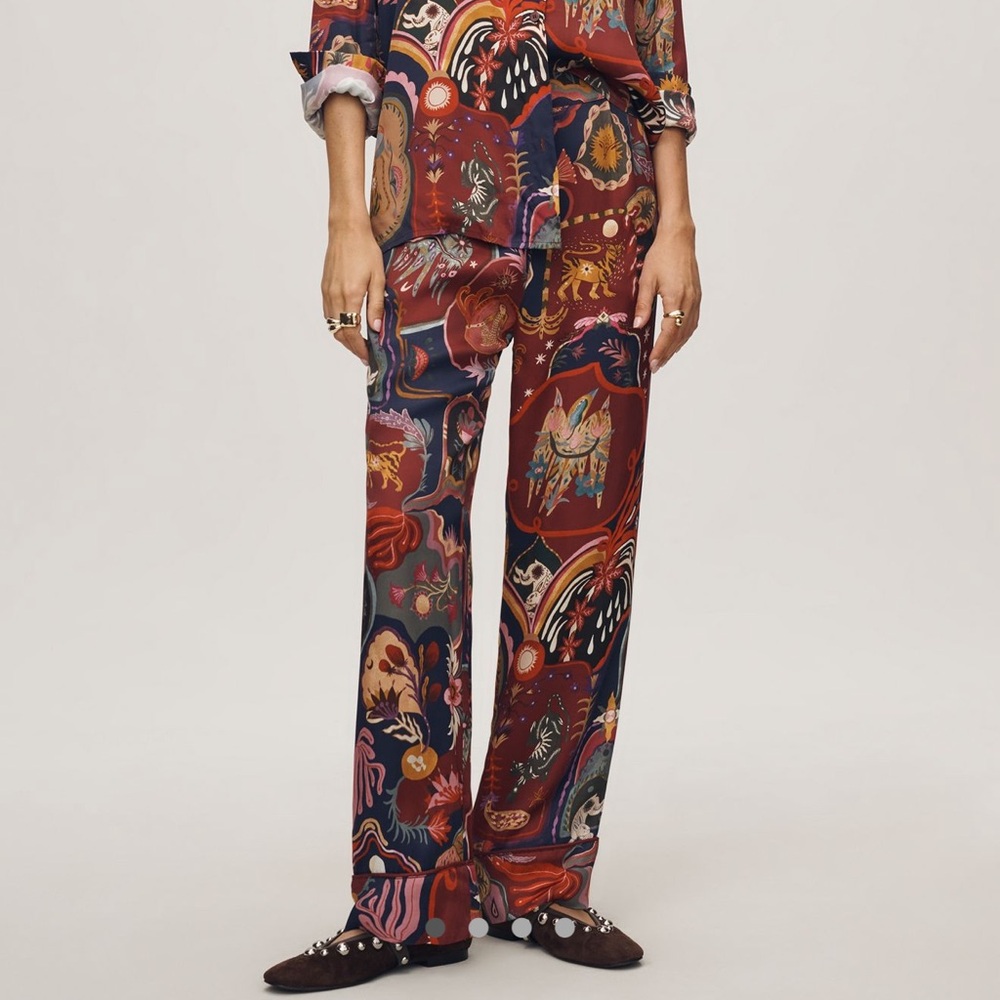FARM Rio Multicolor Printed Straight-Leg Pants